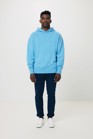 IQONIQ Yoho Relax-Hoodie aus recycelter Baumwolle tranquil blue bedrucken, Art.-Nr. T9402.010.XXXL