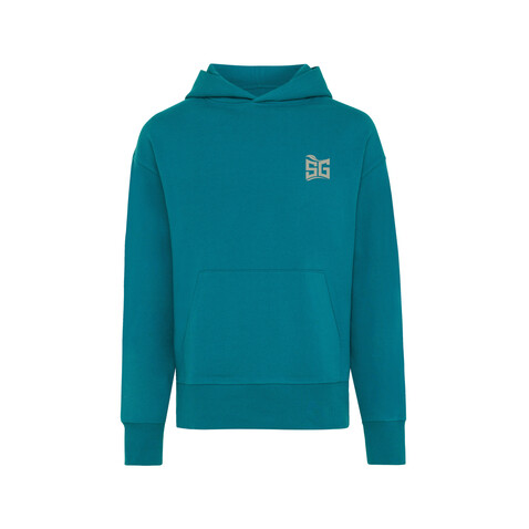 IQONIQ Yoho Relax-Hoodie aus recycelter Baumwolle verdigris bedrucken, Art.-Nr. T9402.009.L