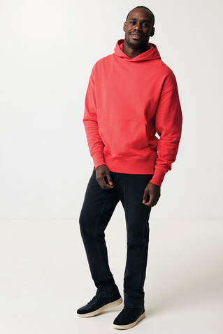 IQONIQ Yoho Relax-Hoodie aus recycelter Baumwolle luscious red bedrucken, Art.-Nr. T9402.008.S