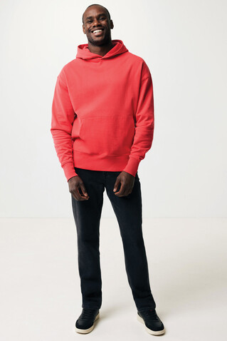 IQONIQ Yoho Relax-Hoodie aus recycelter Baumwolle luscious red bedrucken, Art.-Nr. T9402.008.S
