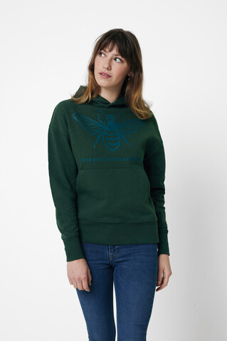 IQONIQ Yoho Relax-Hoodie aus recycelter Baumwolle forest green bedrucken, Art.-Nr. T9402.005.XXXL