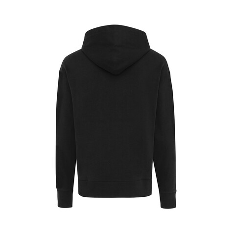 IQONIQ Yoho Relax-Hoodie aus recycelter Baumwolle schwarz bedrucken, Art.-Nr. T9402.001.M