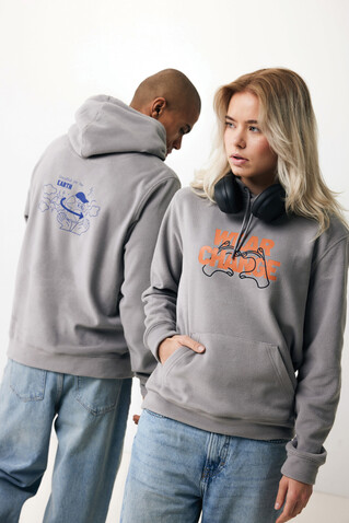 IQONIQ Trivor Mikrofleece-Kapuzen-Pulli aus recyc. Polyester storm grey bedrucken, Art.-Nr. T9403.027.L