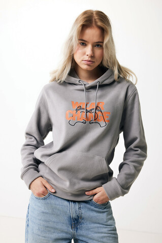 IQONIQ Trivor Mikrofleece-Kapuzen-Pulli aus recyc. Polyester storm grey bedrucken, Art.-Nr. T9403.027.L