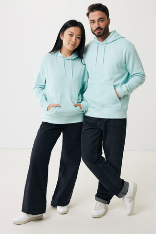 IQONIQ Rila Lightweight Hoodie aus recycelter Baumwolle crushed mint bedrucken, Art.-Nr. T9404.037.XL