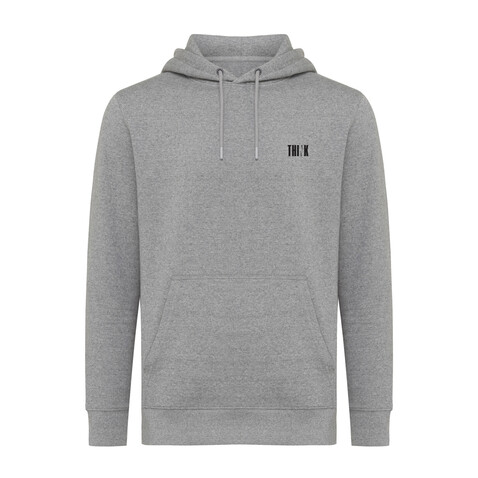 IQONIQ Rila Lightweight Hoodie aus recycelter Baumwolle light heather anthracite bedrucken, Art.-Nr. T9404.034.XXXL
