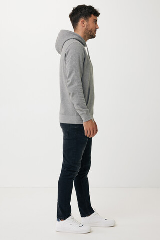 IQONIQ Rila Lightweight Hoodie aus recycelter Baumwolle light heather anthracite bedrucken, Art.-Nr. T9404.034.XXXL