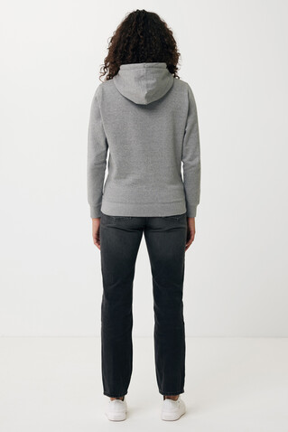 IQONIQ Rila Lightweight Hoodie aus recycelter Baumwolle light heather anthracite bedrucken, Art.-Nr. T9404.034.XXXL