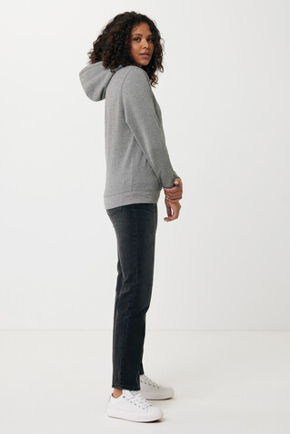 IQONIQ Rila Lightweight Hoodie aus recycelter Baumwolle light heather anthracite bedrucken, Art.-Nr. T9404.034.XXXL