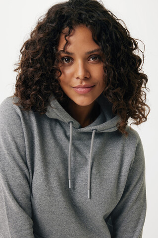 IQONIQ Rila Lightweight Hoodie aus recycelter Baumwolle light heather anthracite bedrucken, Art.-Nr. T9404.034.XXXL