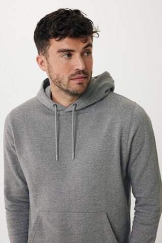 IQONIQ Rila Lightweight Hoodie aus recycelter Baumwolle light heather anthracite bedrucken, Art.-Nr. T9404.034.XXXL