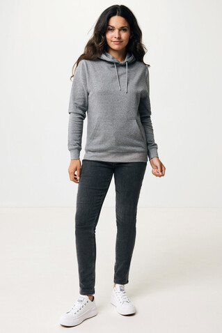 IQONIQ Rila Lightweight Hoodie aus recycelter Baumwolle light heather anthracite bedrucken, Art.-Nr. T9404.034.XXXL