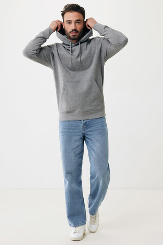 IQONIQ Rila Lightweight Hoodie aus recycelter Baumwolle light heather anthracite bedrucken, Art.-Nr. T9404.034.XXXL