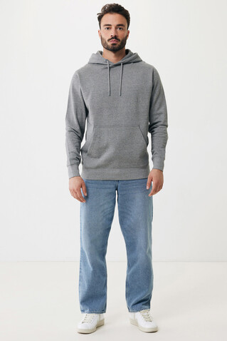 IQONIQ Rila Lightweight Hoodie aus recycelter Baumwolle light heather anthracite bedrucken, Art.-Nr. T9404.034.XXXL