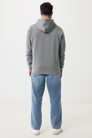 IQONIQ Rila Lightweight Hoodie aus recycelter Baumwolle light heather anthracite bedrucken, Art.-Nr. T9404.034.XXXL