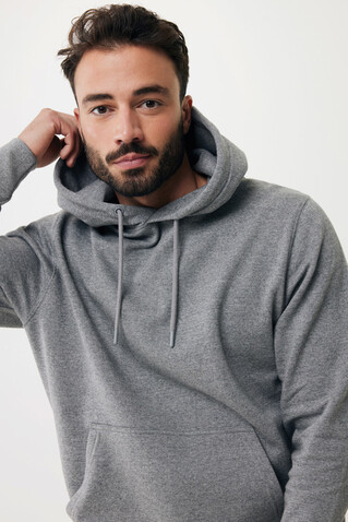 IQONIQ Rila Lightweight Hoodie aus recycelter Baumwolle light heather anthracite bedrucken, Art.-Nr. T9404.034.XXXL
