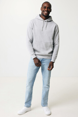 Iqoniq Rila Lightweight Hoodie aus recycelter Baumwolle light heather grey bedrucken, Art.-Nr. T9404.032.XXXL