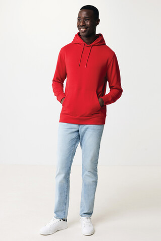 IQONIQ Rila Lightweight Hoodie aus recycelter Baumwolle rot bedrucken, Art.-Nr. T9404.029.S