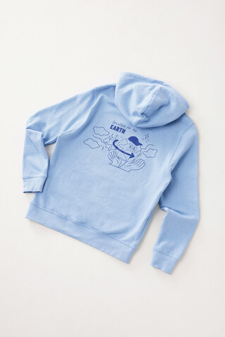 IQONIQ Rila Lightweight Hoodie aus recycelter Baumwolle sky blue bedrucken, Art.-Nr. T9404.022.M