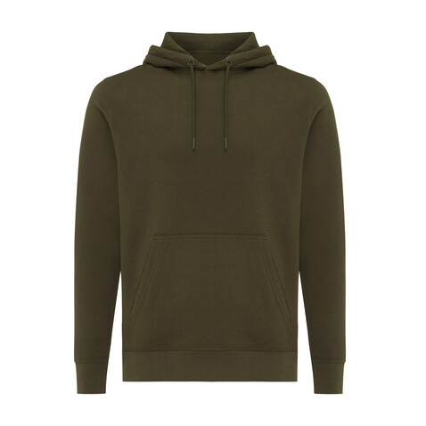 IQONIQ Rila Lightweight Hoodie aus recycelter Baumwolle khaki bedrucken, Art.-Nr. T9404.020.S