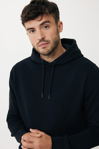 IQONIQ Rila Lightweight Hoodie aus recycelter Baumwolle schwarz bedrucken, Art.-Nr. T9404.001.M