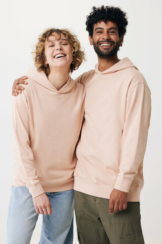 IQONIQ Yengo Hoodie mit Seitentaschen aus rec. Baumwolle peach nectar bedrucken, Art.-Nr. T9405.038.L
