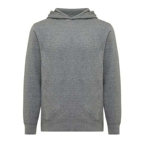 IQONIQ Yengo Hoodie mit Seitentaschen aus rec. Baumwolle light heather anthracite bedrucken, Art.-Nr. T9405.034.S