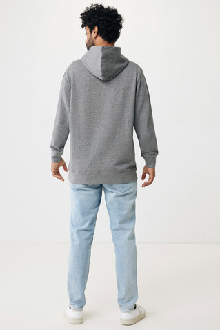 IQONIQ Yengo Hoodie mit Seitentaschen aus rec. Baumwolle light heather anthracite bedrucken, Art.-Nr. T9405.034.S