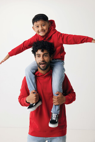 IQONIQ Yengo Hoodie mit Seitentaschen aus rec. Baumwolle rot bedrucken, Art.-Nr. T9405.029.XXS