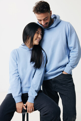 IQONIQ Yengo Hoodie mit Seitentaschen aus rec. Baumwolle sky blue bedrucken, Art.-Nr. T9405.022.S