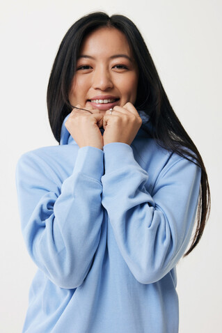 IQONIQ Yengo Hoodie mit Seitentaschen aus rec. Baumwolle sky blue bedrucken, Art.-Nr. T9405.022.S