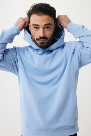 IQONIQ Yengo Hoodie mit Seitentaschen aus rec. Baumwolle sky blue bedrucken, Art.-Nr. T9405.022.S