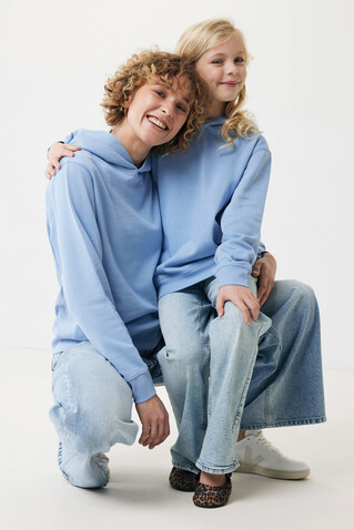 IQONIQ Yengo Hoodie mit Seitentaschen aus rec. Baumwolle sky blue bedrucken, Art.-Nr. T9405.022.S