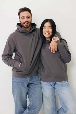 IQONIQ Yengo Hoodie mit Seitentaschen aus rec. Baumwolle anthrazit bedrucken, Art.-Nr. T9405.019.XXL