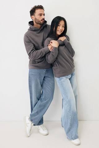 IQONIQ Yengo Hoodie mit Seitentaschen aus rec. Baumwolle anthrazit bedrucken, Art.-Nr. T9405.019.XXL