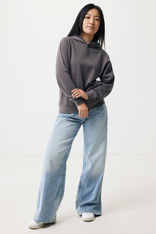 IQONIQ Yengo Hoodie mit Seitentaschen aus rec. Baumwolle anthrazit bedrucken, Art.-Nr. T9405.019.XXL