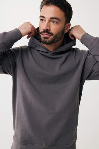 IQONIQ Yengo Hoodie mit Seitentaschen aus rec. Baumwolle anthrazit bedrucken, Art.-Nr. T9405.019.XXL