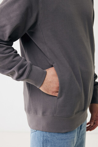 IQONIQ Yengo Hoodie mit Seitentaschen aus rec. Baumwolle anthrazit bedrucken, Art.-Nr. T9405.019.XXL