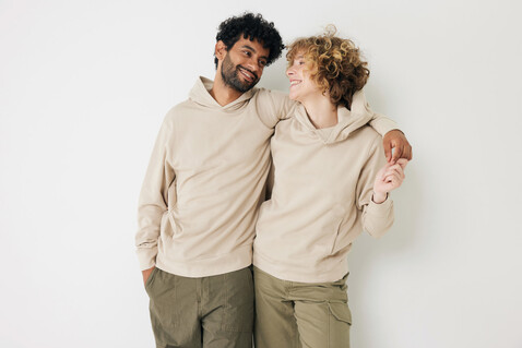 IQONIQ Yengo Hoodie mit Seitentaschen aus rec. Baumwolle desert bedrucken, Art.-Nr. T9405.006.XXS