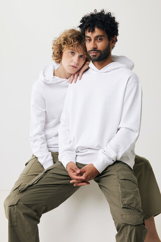 IQONIQ Yengo Hoodie mit Seitentaschen aus rec. Baumwolle recycled white bedrucken, Art.-Nr. T9405.004.XXS