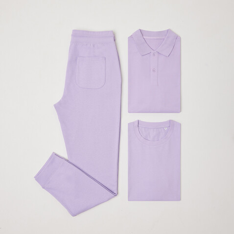 IQONIQ Cooper Jogger aus recycelter Baumwolle lavender bedrucken, Art.-Nr. T9500.011.XXXL