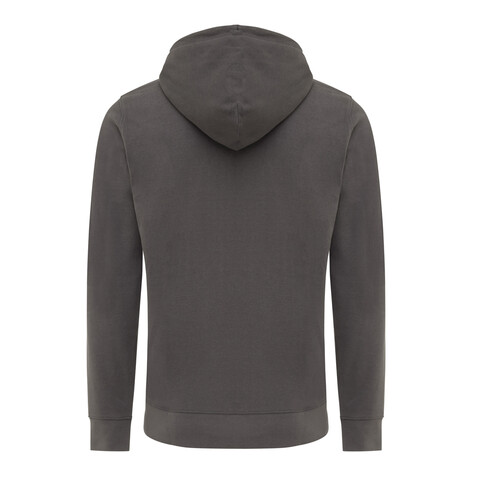 IQONIQ Abisko Zip-Kapuzenpullover aus recycelter Baumwolle anthrazit bedrucken, Art.-Nr. T9600.019.XXL