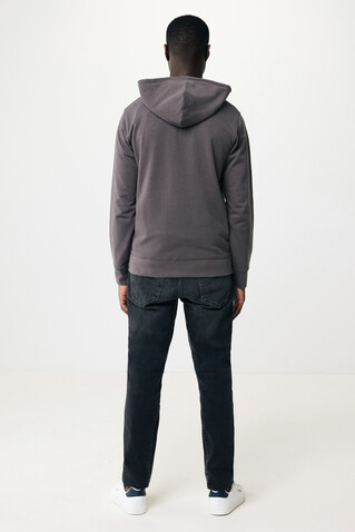 IQONIQ Abisko Zip-Kapuzenpullover aus recycelter Baumwolle anthrazit bedrucken, Art.-Nr. T9600.019.XXL