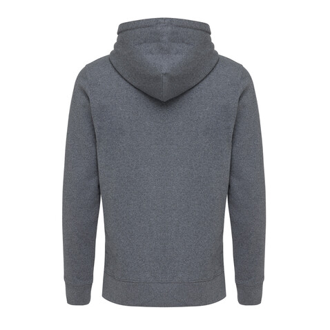 IQONIQ Abisko Zip-Kapuzenpullover aus recycelter Baumwolle heather anthracite bedrucken, Art.-Nr. T9600.014.XS