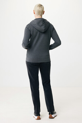 IQONIQ Abisko Zip-Kapuzenpullover aus recycelter Baumwolle heather anthracite bedrucken, Art.-Nr. T9600.014.XS