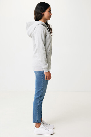 IQONIQ Abisko Zip-Kapuzenpullover aus recycelter Baumwolle heather grey bedrucken, Art.-Nr. T9600.013.XS