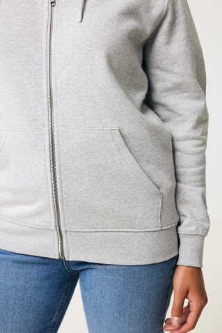 IQONIQ Abisko Zip-Kapuzenpullover aus recycelter Baumwolle heather grey bedrucken, Art.-Nr. T9600.013.XS