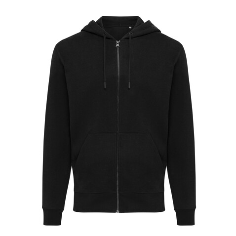 IQONIQ Abisko Zip-Kapuzenpullover aus recycelter Baumwolle schwarz bedrucken, Art.-Nr. T9600.001.XXL