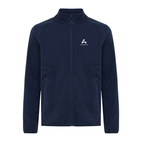 IQONIQ Talung Mikrofleece Jacke aus recyceltem Polyester navy blau bedrucken, Art.-Nr. T9603.002.XXL
