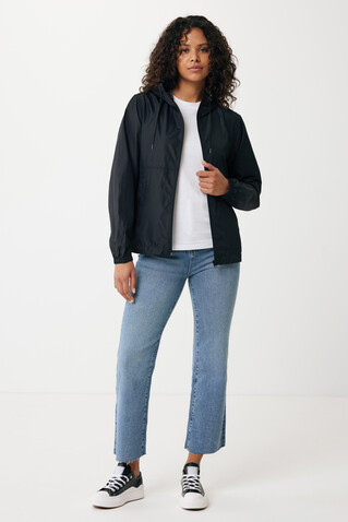 IQONIQ Logan Lightweight Jacke aus recyceltem Polyester schwarz bedrucken, Art.-Nr. T9701.001.XS